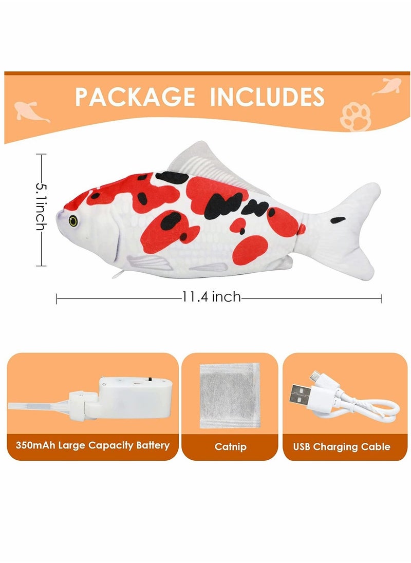 Cat Toy, Floppy Fish, Simulation Fish, Jumping Fish, Realistic Plush Waggle Fish, 350mah Large Battery Usb Rechargeable Electric Moving Fish Interactive Toys, for Cats Pets Children