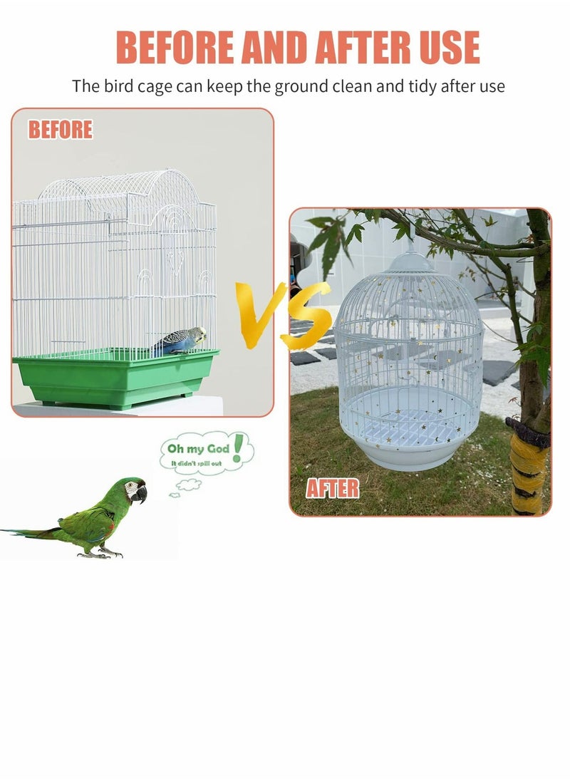 Birdcages Cover Universal Birdcage Cover Black and White 2 Piece Adjustable Soft Airy Nylon Mesh Net Cover Bird Cage Seed Catcher Parrot Cage Mesh Skirt for Round Square Cages