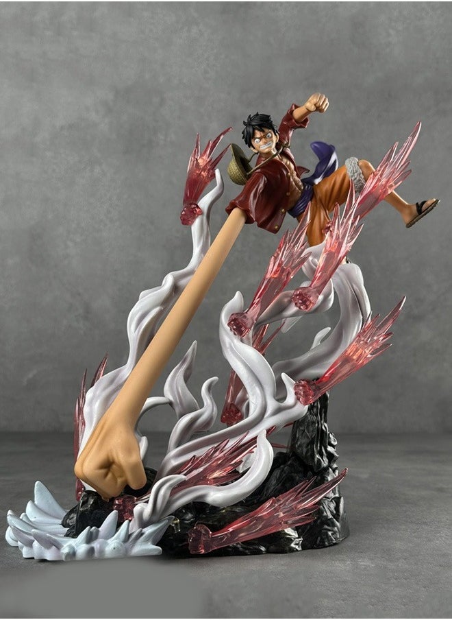 One Piece  Luffy Action Figure Decorative Resin Sculpture Home Decor Statue, Art Figurine Home Ornament Decoration for Office, Living Room, Bedroom, Book Shelf, TV Cabinet, Desktop