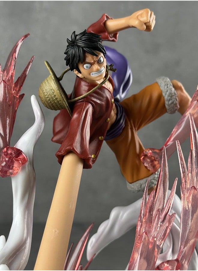 One Piece  Luffy Action Figure Decorative Resin Sculpture Home Decor Statue, Art Figurine Home Ornament Decoration for Office, Living Room, Bedroom, Book Shelf, TV Cabinet, Desktop