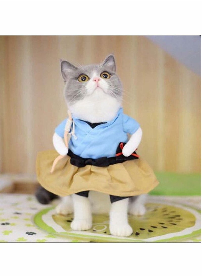 1Pcs New Funny Pet Clothes Super Cute Costumes for Small Dogs and Cats Costume Suit Corsair Dressing up Party Apparel Clothing Summer (Small)