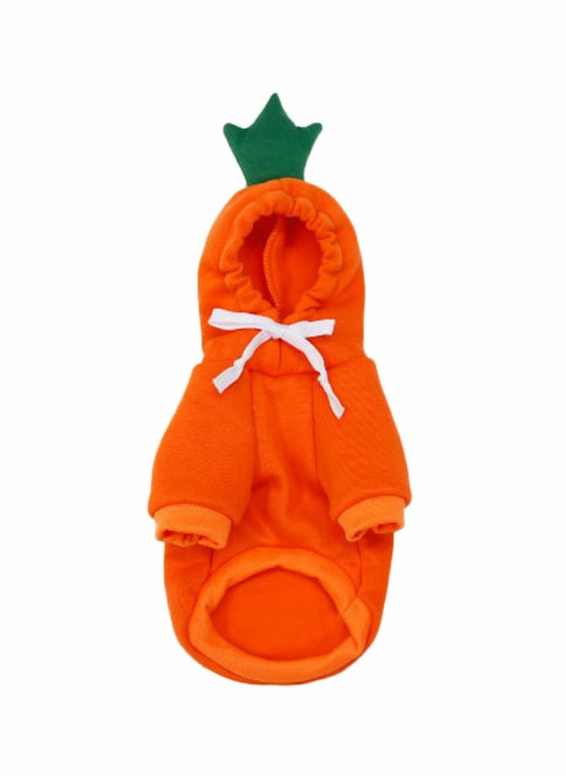 Dog Cat Hoodie Costume  Pet Clothes Dog Pet Halloween Cosplay Dress Cute Carrot Shape Warm Jacket Pet Cold Weather Sweatshirt Clothes Outfit Outerwear for Cats Puppy Small Large Dogs