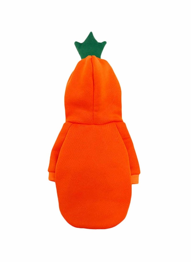 Dog Cat Hoodie Costume  Pet Clothes Dog Pet Halloween Cosplay Dress Cute Carrot Shape Warm Jacket Pet Cold Weather Sweatshirt Clothes Outfit Outerwear for Cats Puppy Small Large Dogs