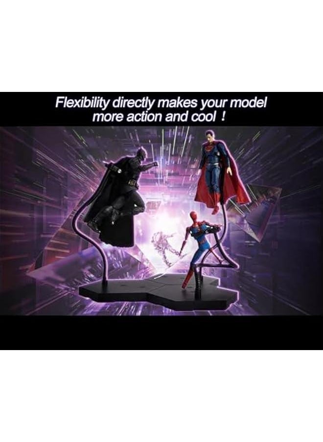 Action Figure Stand 12 Inch Connectable Metal Toy Stand for 1/6 and1/9 Scale Figures