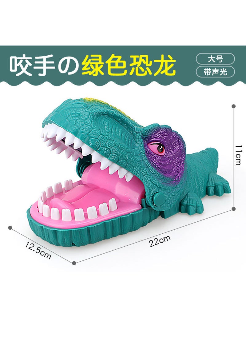 Biting Finger Hippo  Crocodile Shark Prank Toy for Family FunHand-biting dinosaur (green) large sound effect with light Hand-biting dinosaur (green) large sound effect with light