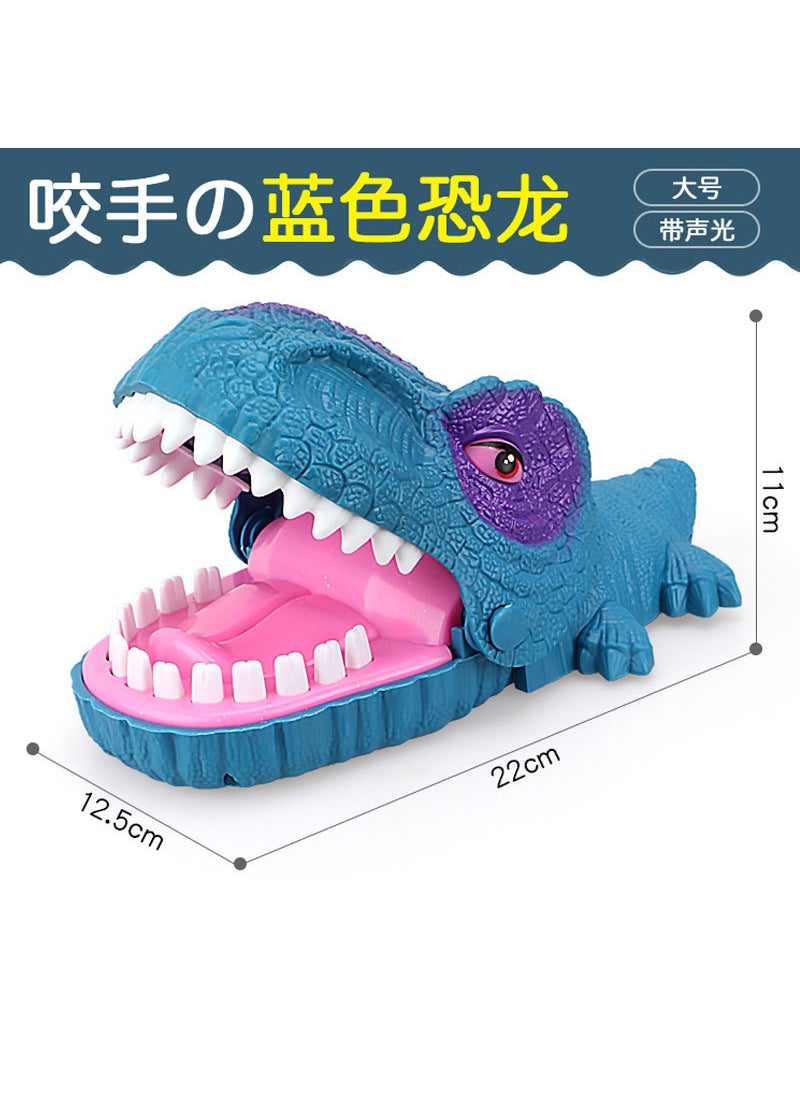 Biting Finger Hippo  Crocodile Shark Prank Toy for Family FunHand-biting dinosaur (blue) large sound effect with light Hand-biting dinosaur (blue) large sound effect with light