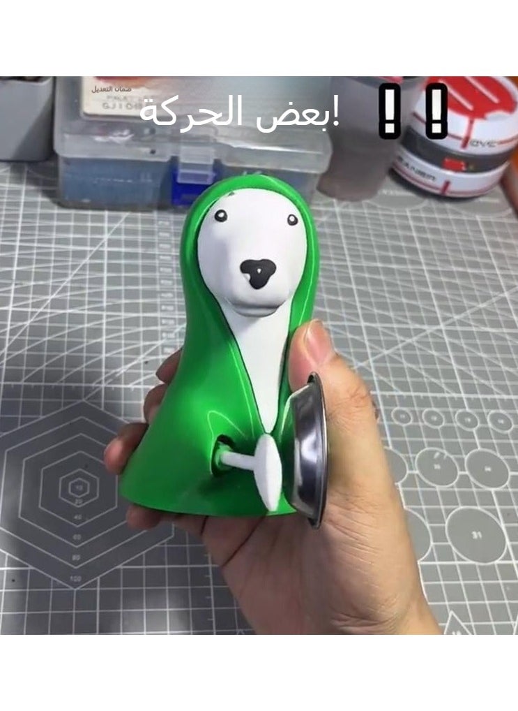 Funny Ringing Green Dog Toy, Creative Noise-Making Dog Figurine, Interactive Small Novelty Toy