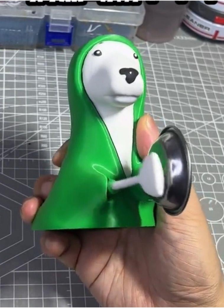 Funny Ringing Green Dog Toy, Creative Noise-Making Dog Figurine, Interactive Small Novelty Toy