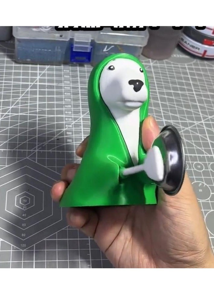 Funny Ringing Green Dog Toy, Creative Noise-Making Dog Figurine, Interactive Small Novelty Toy