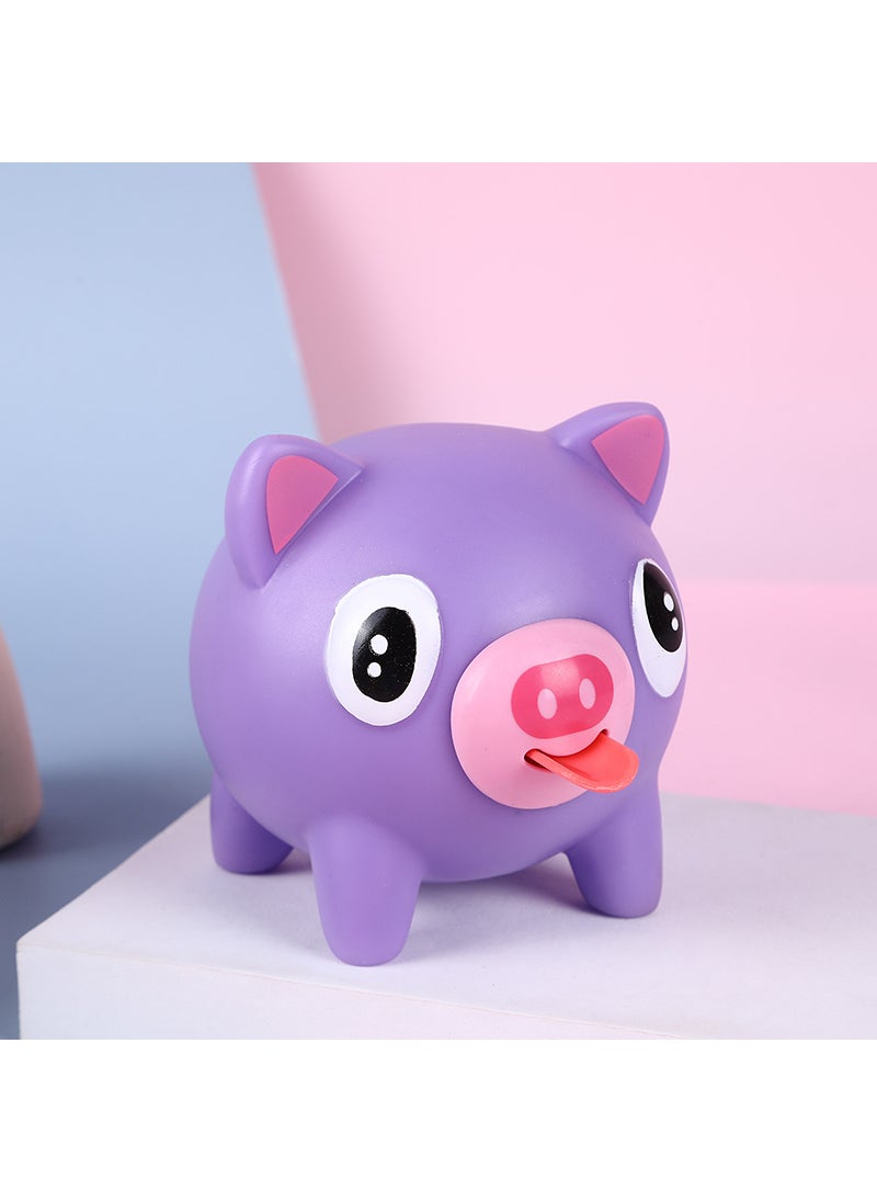 Internet Celebrant Tongue Spitting Doll Creative Vent Stress Relief Toy Pinch Music Squeeze Vocal Animal Funny Cute GiftBig tongue Purple Pig Big tongue Purple Pig