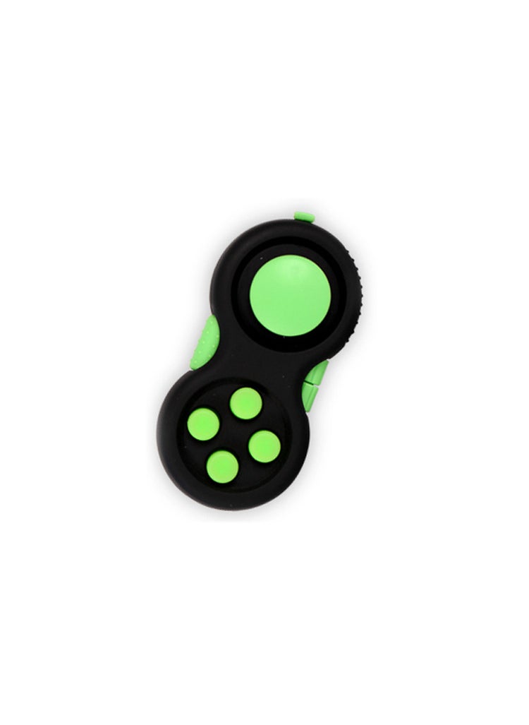 Fidget Pad Game Controller Stress Reliever Toy Handle-Black and Green