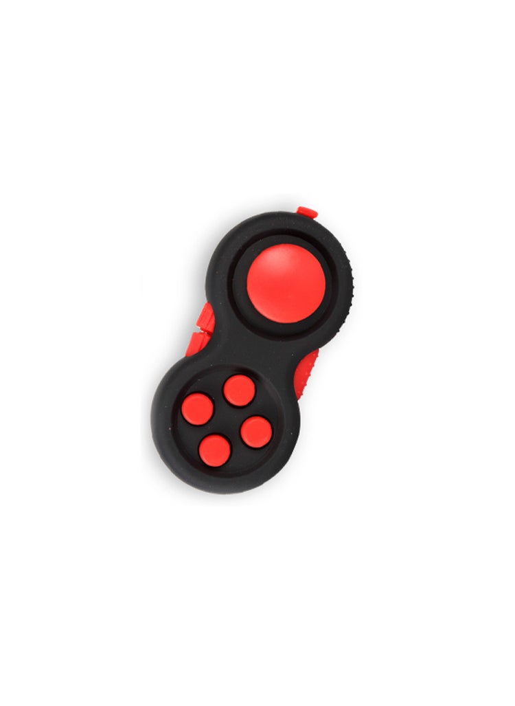 Fidget Pad Game Controller Stress Reliever Toy Handle-Black and Red