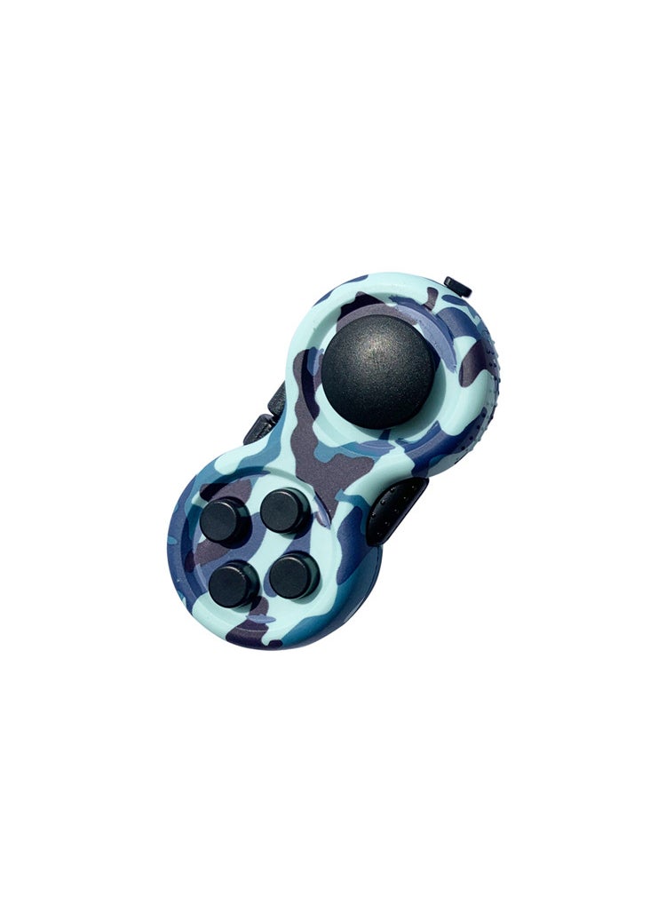 Fidget Pad Game Controller Stress Reliever Toy Handle-Camouflage Blue