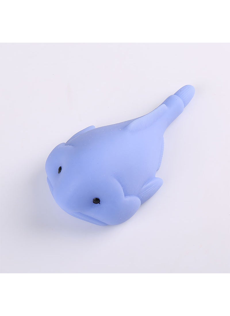 Cross-border explosions cute color big ugly fish monster pinch music decompression vent water drop fish TPR decompression toys wholesale Blue