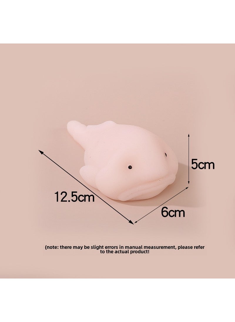 Cross-border explosions cute color big ugly fish monster pinch music decompression vent water drop fish TPR decompression toys wholesale skin color