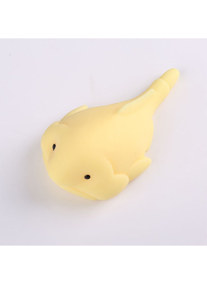 Cross-border explosions cute color big ugly fish monster pinch music decompression vent water drop fish TPR decompression toys wholesale Yellow