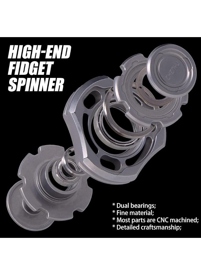 DjuiinoStar High-end Fidget Spinner, Unique Dual Bearings Design, Precisely CNC Machined (Stainless Steel), Premium EDC Toy DFS-01