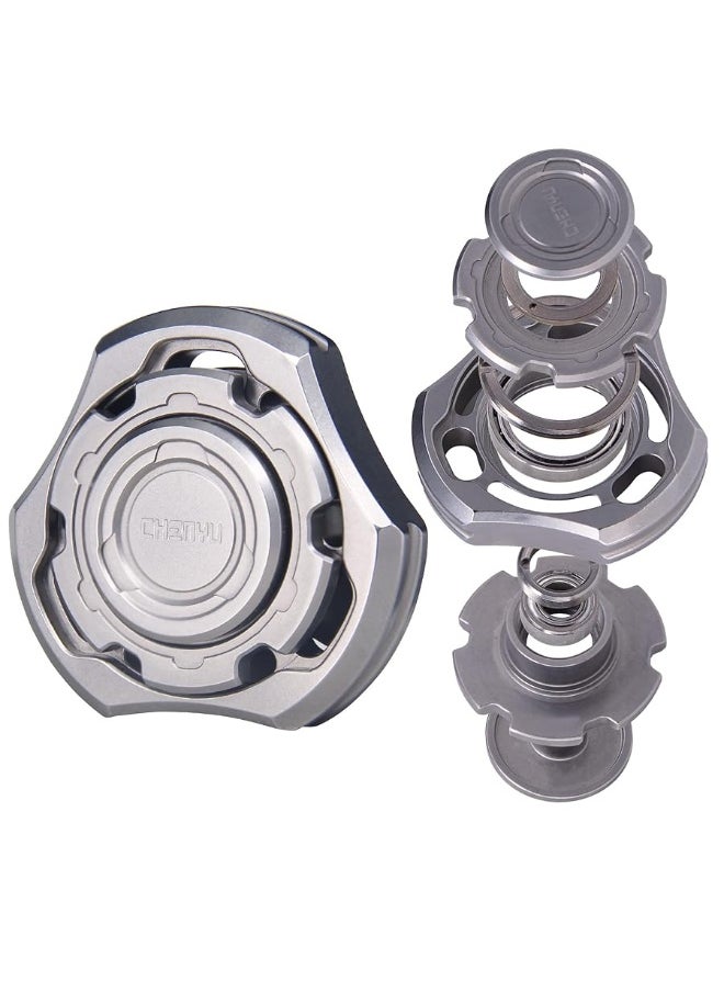 DjuiinoStar High-end Fidget Spinner, Unique Dual Bearings Design, Precisely CNC Machined (Stainless Steel), Premium EDC Toy DFS-01