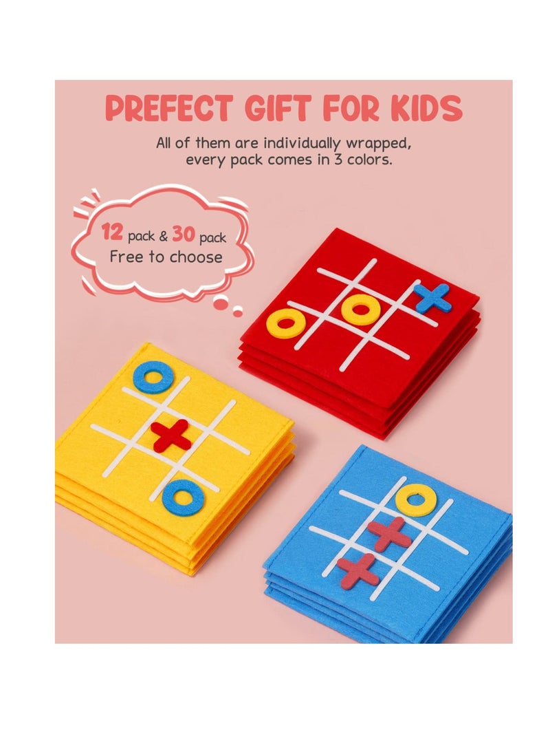 Tic Tac Toe Mini Board Game Toy, 12 Pack 3 Color Mini Tic Tac Packs for Kids and Family, Birthday Party Favors, Goody Bag, Fun Indoor Game Night Activity, Gifts for Students