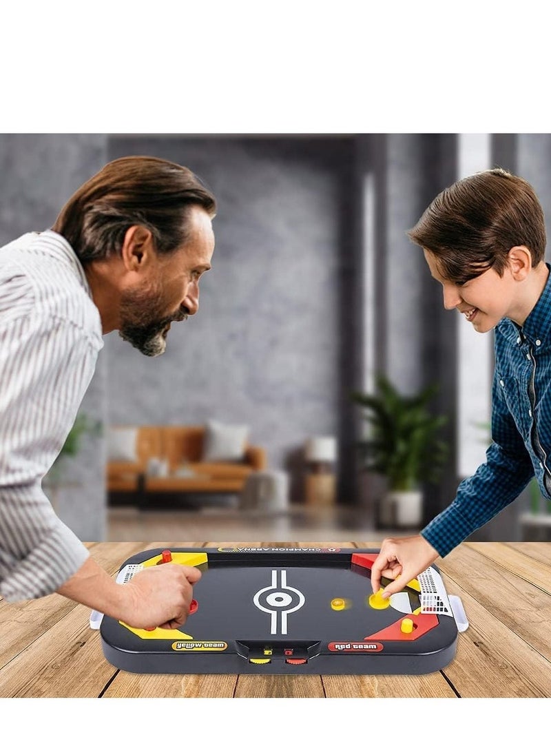 2 in 1 Sports Tabletop Game for Kids Soccer and Hockey Table Game for Indoor Fun Includes Pucks Balls and Strikers Fits on Table or Floor for Hours of ActionPacked Play