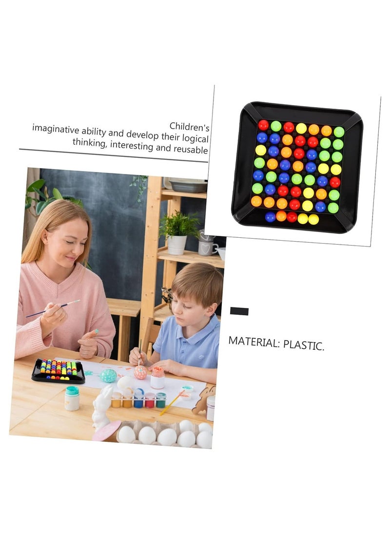 Parent-Child Interactive Desktop Game, Children's Fun Xiaole Rainbow Bean, Toddler Eliminate Beads Color Sorting Game Rainbow Mini Puzzles for Kids Toddlers Toys Mini Beads Board Beads Game