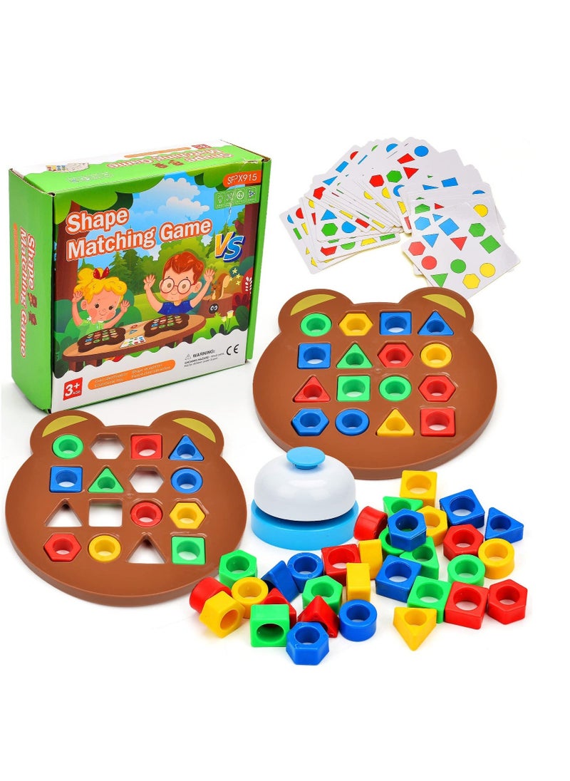 Shape Matching Game, Sensory Color Educational Toy, Geometric Shape Matching Puzzle Game, Color Learning Board Game, Montessori Toys Board Game, for Kids Boys Girls