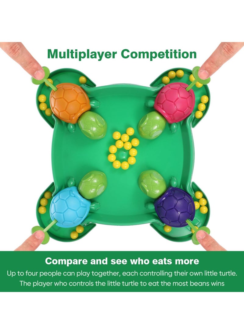 Hungry Turtle Bean-Eating Board Game, Interactive 4-Player Family Table Game, Early Educational Montessori Toy, Fun Tortoise Design, Durable ABS Construction, Ideal for Family Gatherings and Parties