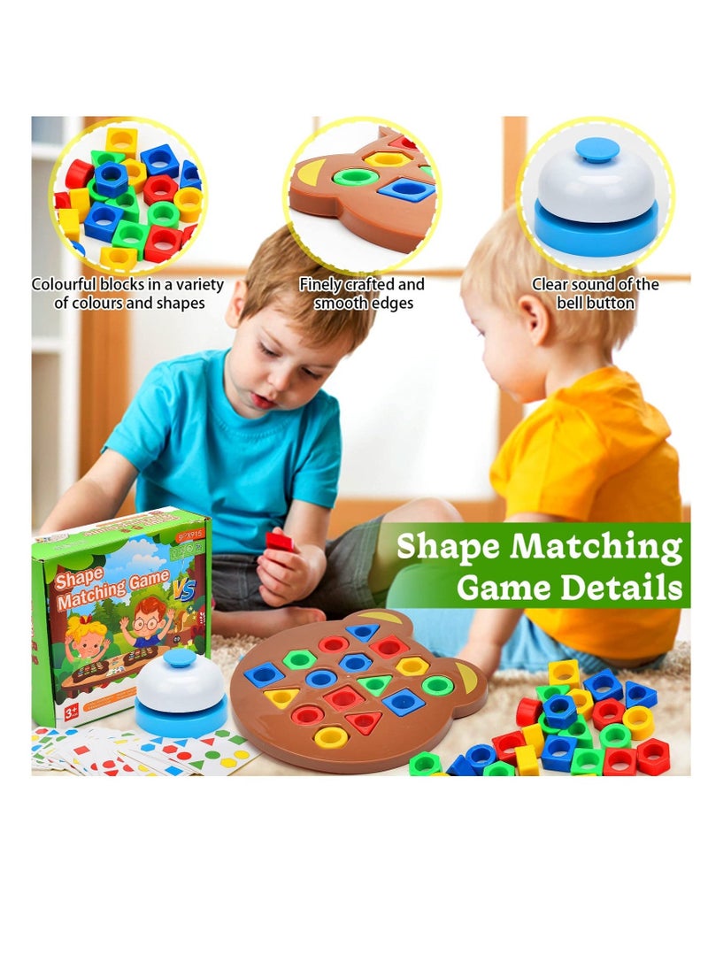 Shape Matching Game, Sensory Color Educational Toy, Geometric Shape Matching Puzzle Game, Color Learning Board Game, Montessori Toys Board Game, for Kids Boys Girls