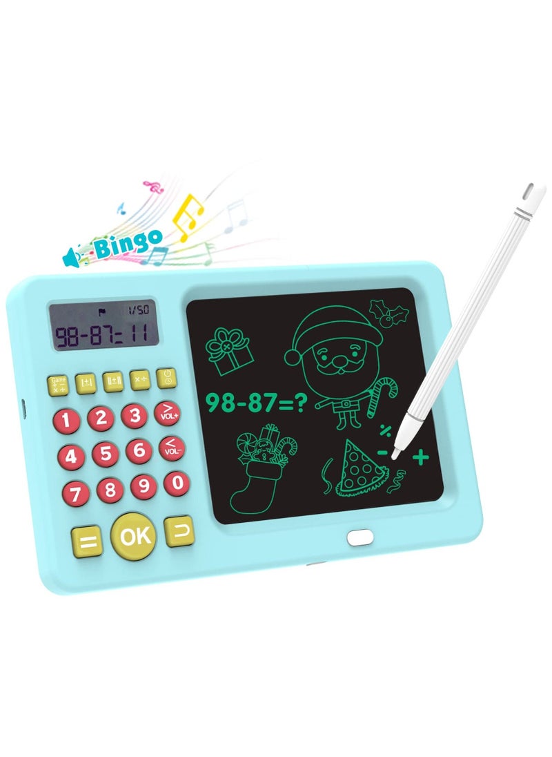 LCD Writing Tablet Toy for Kids Math Games for Kids 6 7 8, Electronic Math Games Toys for Learning Math, Birthday Gifts for Boys Girls Blue