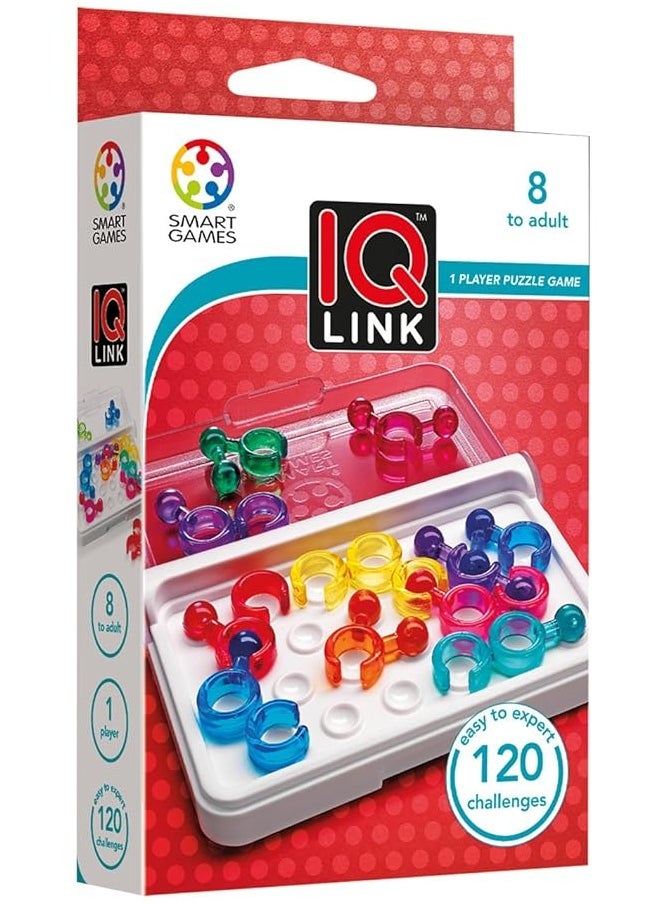 SmartGames IQ Link, a Travel Game for Kids and Adults. A STEM-Focused Cognitive Skill-Building Brain Game - Brain Teaser for Ages 8 & Up, Kids and Family Travel Games â€“ Travel Puzzles.