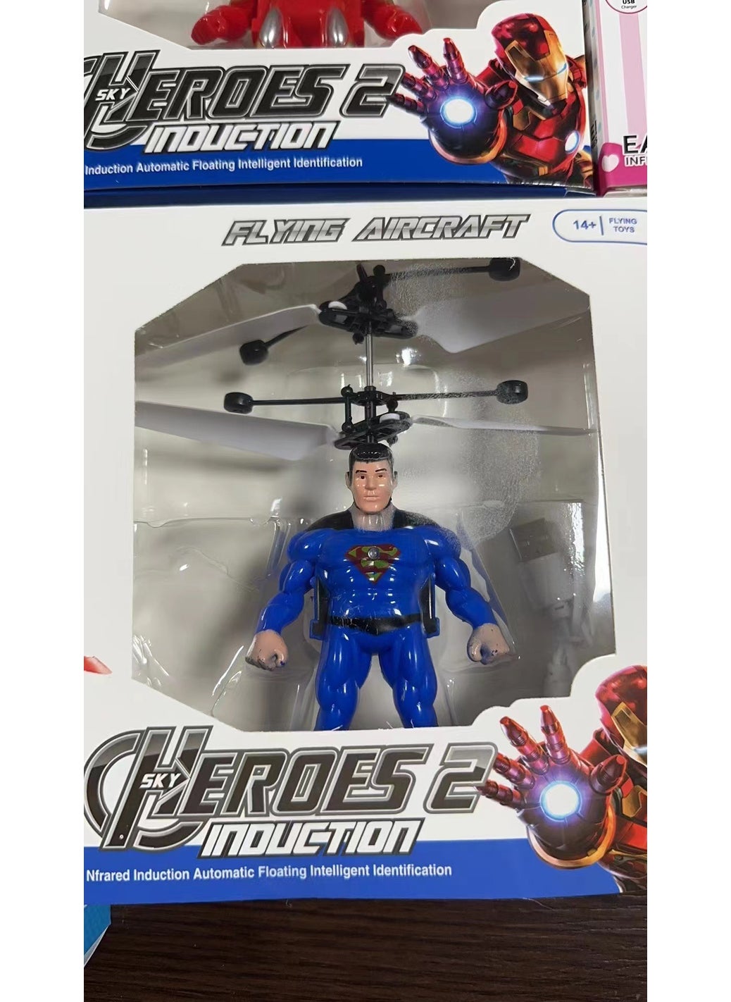 Smart Hovering Helicopter Induction Toy with LED Lights Superman