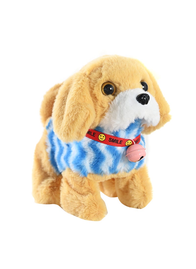 plush electric doll pet doll simulation electronic puppy forward and backward walking childrens toy dogMatching stripes yellow Matching stripes yellow