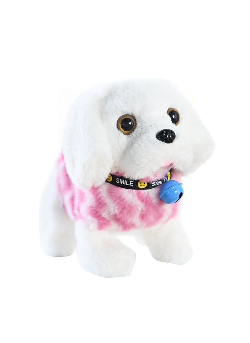 plush electric doll pet doll simulation electronic puppy forward and backward walking childrens toy dogWhite Stripes White Stripes