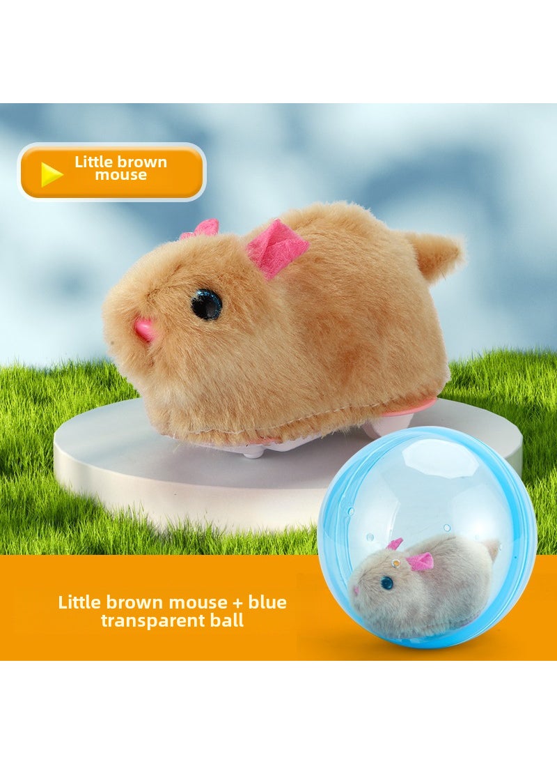 Electronic Bunny  Kitten Rolling Ball Toy [Color box] yellow hamster crawling ball (Blue Ball)