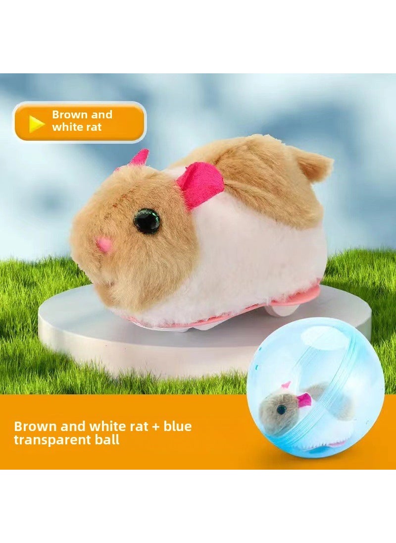 Electronic Bunny  Kitten Rolling Ball Toy (luminous) [box] yellow and white hamster crawling ball (blue ball)