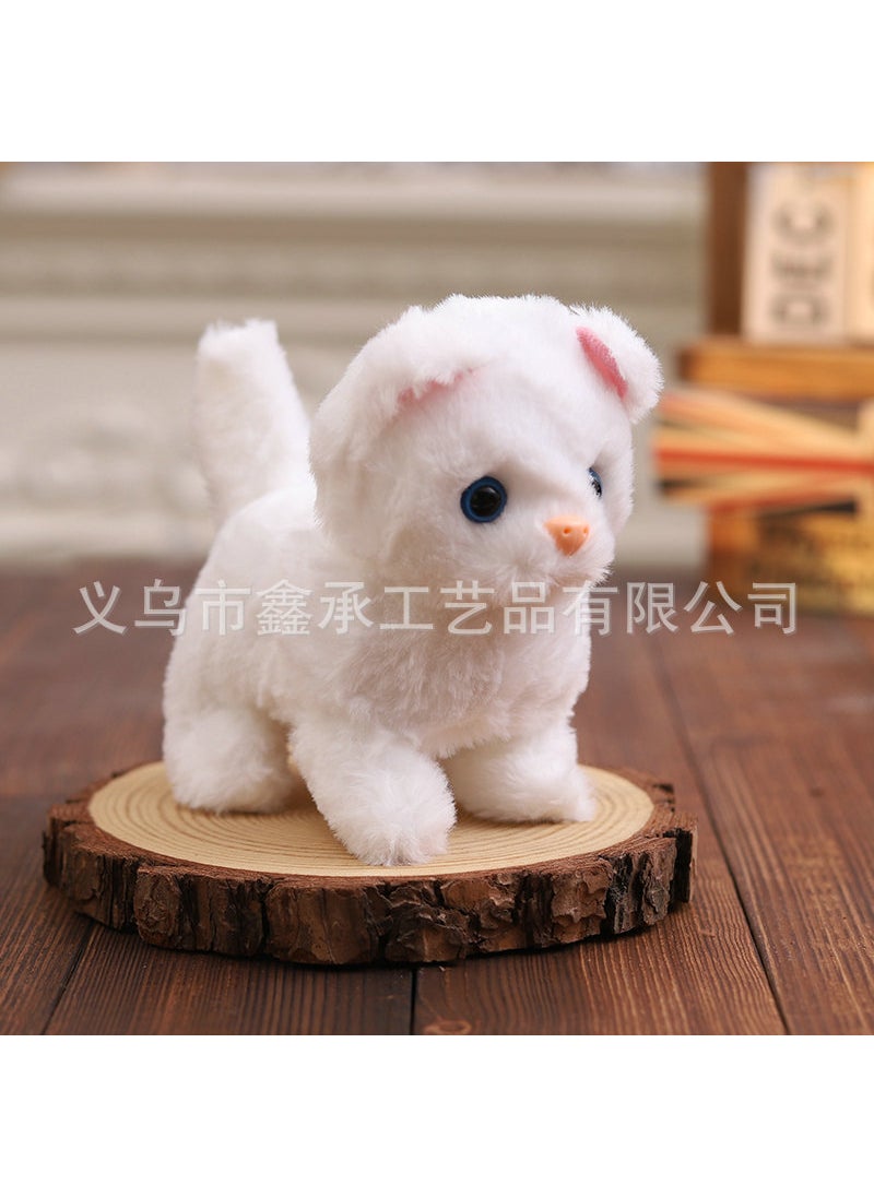 Electric Plush Cat Toy for Kids 1-3 Cute little white cat