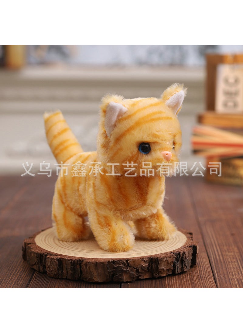 Electric Plush Cat Toy for Kids 1-3 Tiger skin kitten