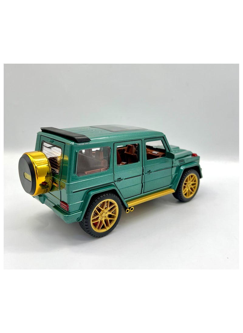 1/24 Mercedes Benz G63 AMG Model Car, Zinc Alloy Pull Back Toy car with Sound and Light for Kids Boy Girl Gift (green)