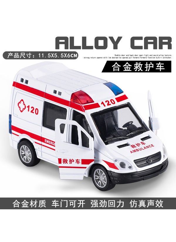 Kids Large Ambulance Fire Truck Toy Model2 door-opening small alloy ambulance 2 door-opening small alloy ambulance