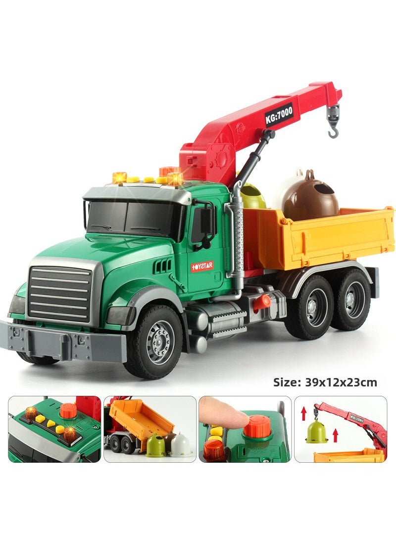 Cross-border simulation trailer toy inertia flat rescue large engineering vehicle boys road transport toy car wholesale Inertial garbage sorting car