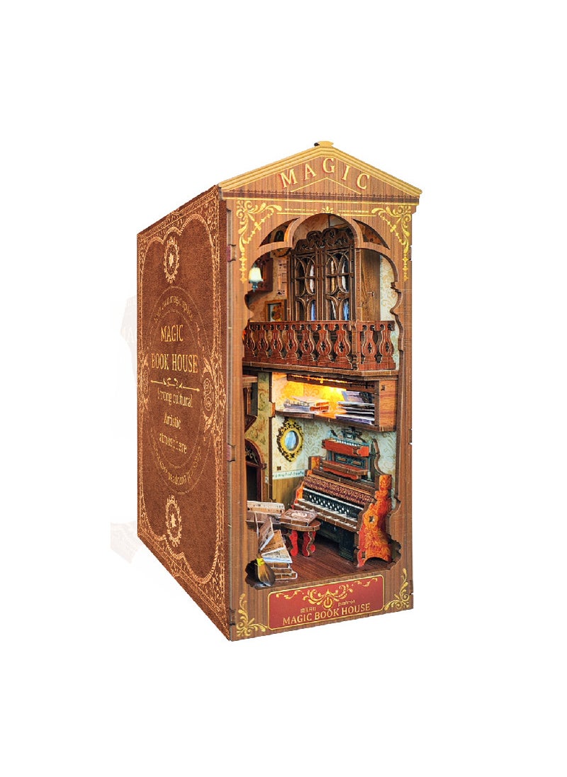 Pastoral Diary 3D DIY Cottage Handcraft Model Kit SQ-06 magic bookstore dust board-Chinese and English bilingual