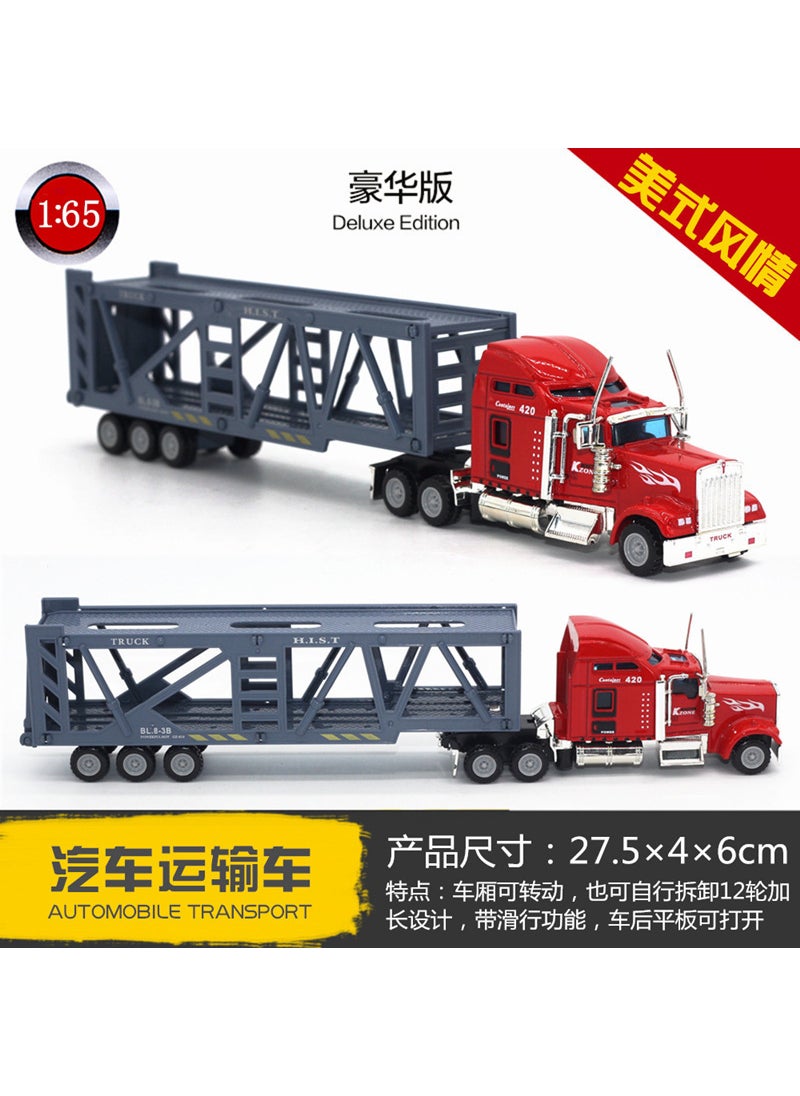 Alloy Excavator Mixer Crane Toy for BoysAmerican alloy head car transporter American alloy head car transporter