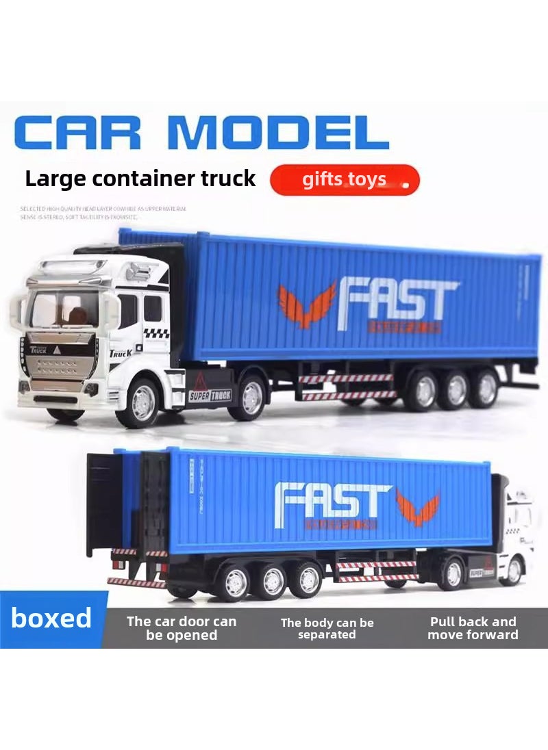 Alloy Construction Truck Model Kid ToyBlue Container Truck Blue Container Truck