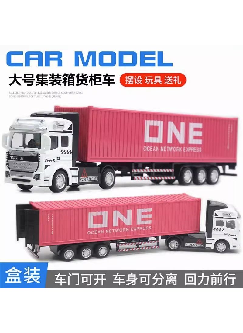 Alloy Double-Deck Carrier Semi Trailer Inertia Model ToyPink Container Truck Pink Container Truck