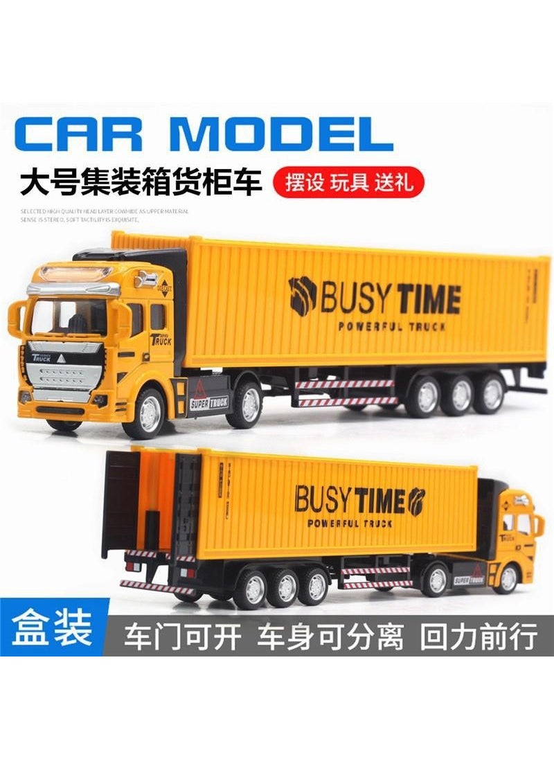 Alloy Double-Deck Carrier Semi Trailer Inertia Model ToyYellow container truck Yellow container truck