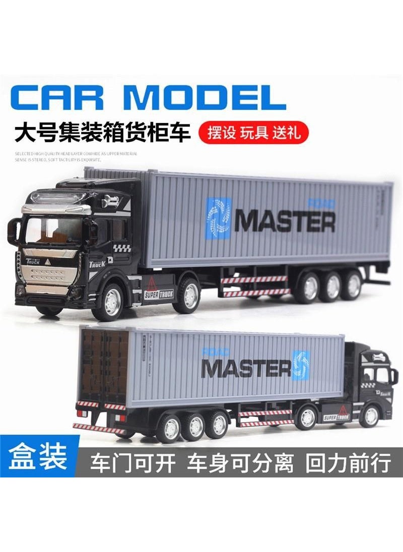 Alloy Double-Deck Carrier Semi Trailer Inertia Model ToyGray container truck Gray container truck