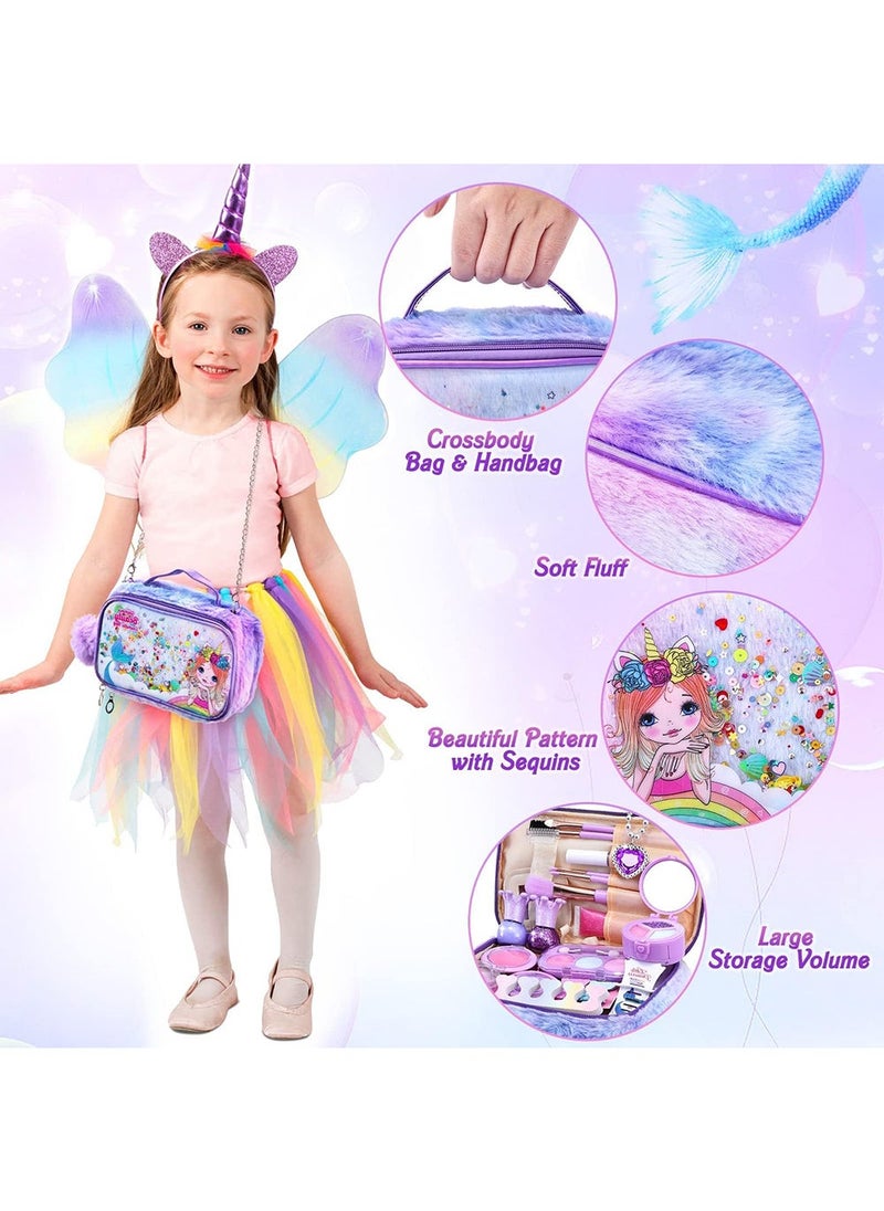 Kids Makeup Kit for Girls, Unicorn Makeup Set, Real Washable Make up Kit for Little Girl Princess Toddler Makeup for Kid Birthday Gifts Unicorn Toys for Girls