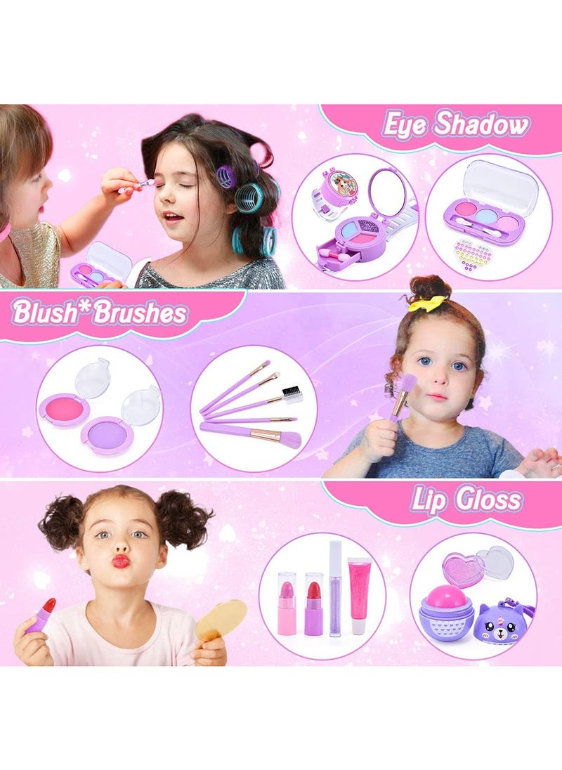 Kids Makeup Kit for Girls, Unicorn Makeup Set, Real Washable Make up Kit for Little Girl Princess Toddler Makeup for Kid Birthday Gifts Unicorn Toys for Girls