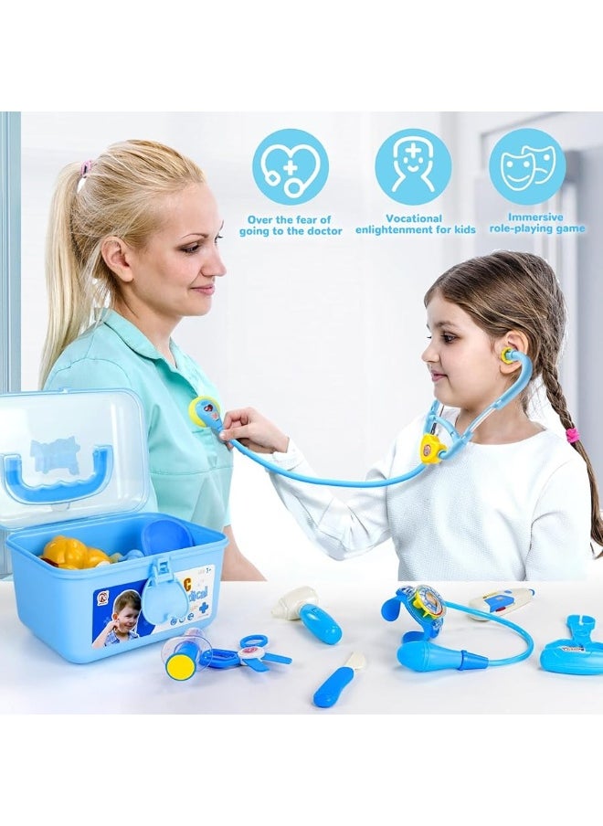 Kids Doctor Kit for Toddlers 3-5 Boys Girls,32 Pcs Toddler Dress Up Pretend Play Dentist Medical Kit Kids Doctor Playset with Stethoscope Costume Gifts Educactional Toys for 3 4 5 Year Old Boys