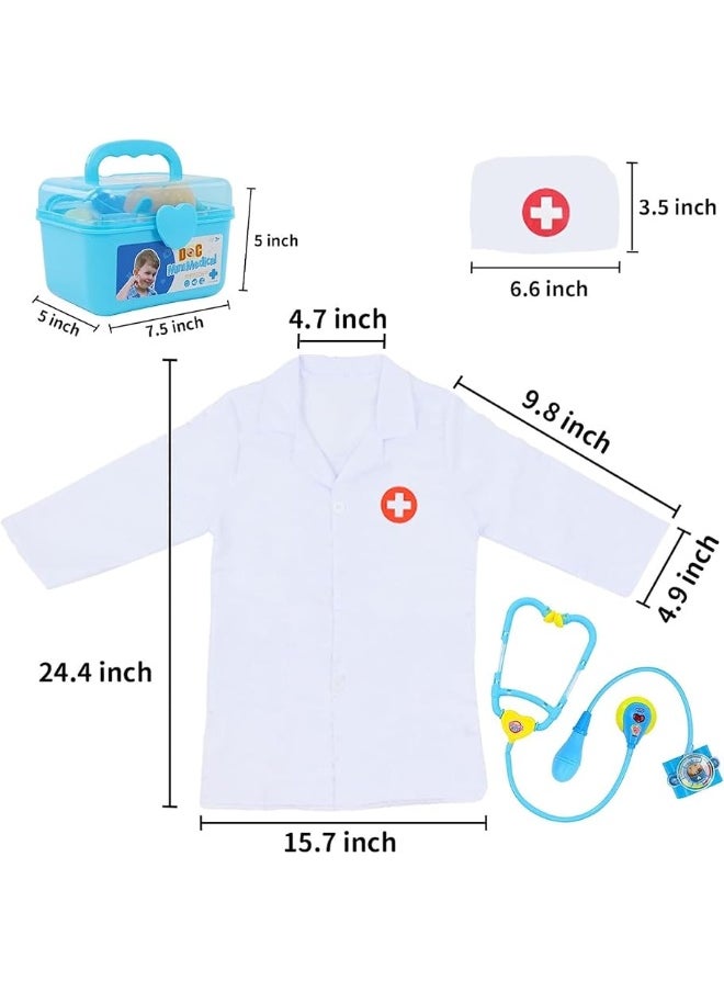 Kids Doctor Kit for Toddlers 3-5 Boys Girls,32 Pcs Toddler Dress Up Pretend Play Dentist Medical Kit Kids Doctor Playset with Stethoscope Costume Gifts Educactional Toys for 3 4 5 Year Old Boys